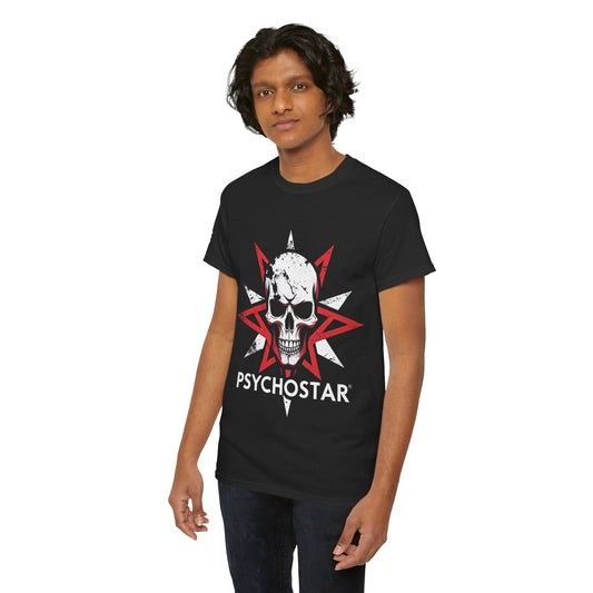 Psychostar Skull Tee — Gothic Punk Skull Graphic T-Shirt