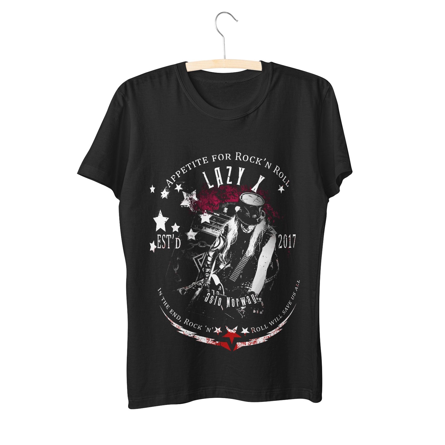 Lazy X - Unisex Short Sleeve Crew Neck Cotton Jersey T-Shirt