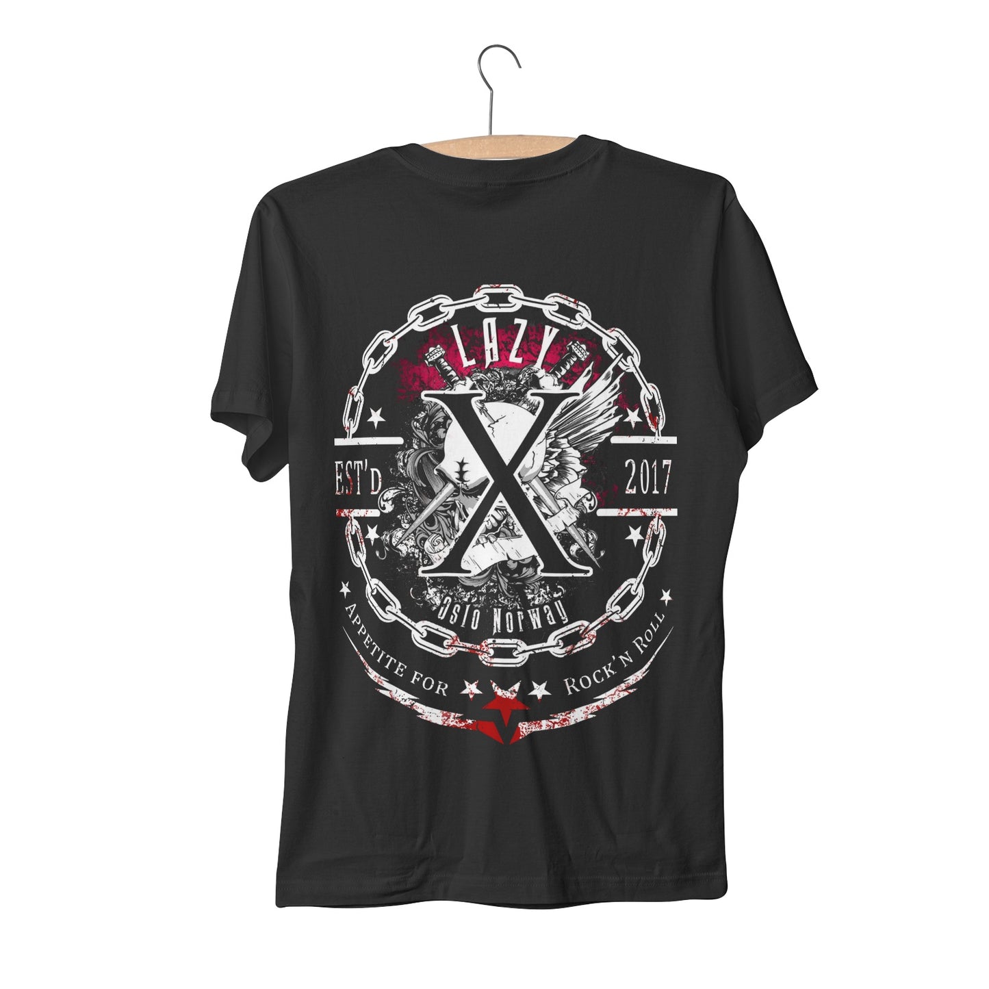 Lazy X - Unisex Short Sleeve Crew Neck Cotton Jersey T-Shirt