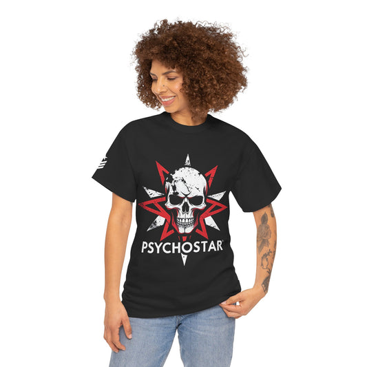 Psychostar Skull Tee — Gothic Punk Skull Graphic T-Shirt