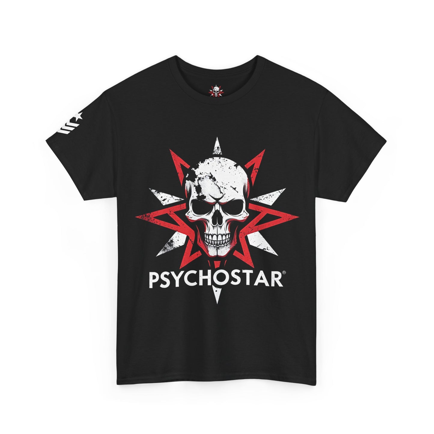 Psychostar Skull Tee — Gothic Punk Skull Graphic T-Shirt