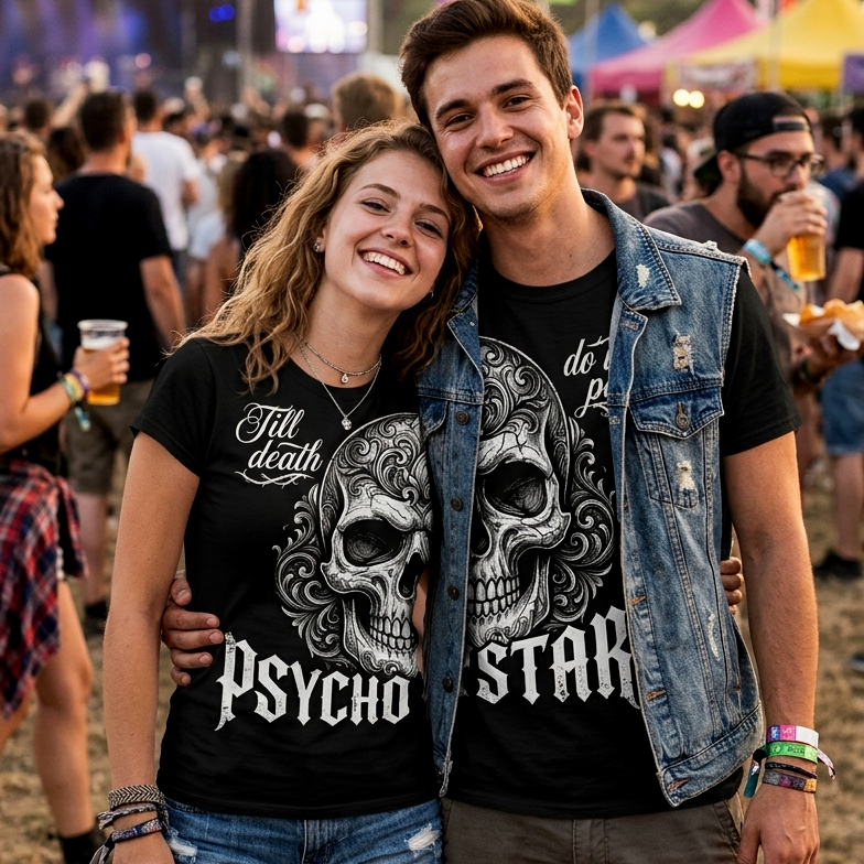 The Psychostar Festival Pack | Matching Rock/Metal Couple Tee Bundle